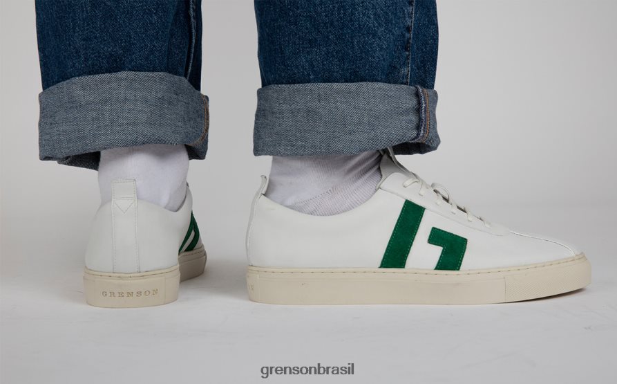 homens Grenson Branco Verde tênis 67 tênis 04NFHP199