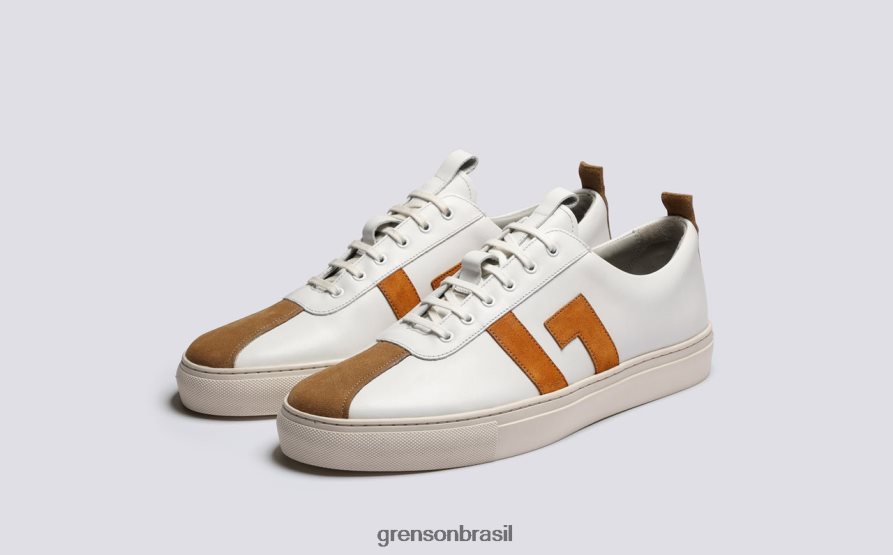 homens Grenson Branco amarelo tênis 67 tênis 04NFHP196
