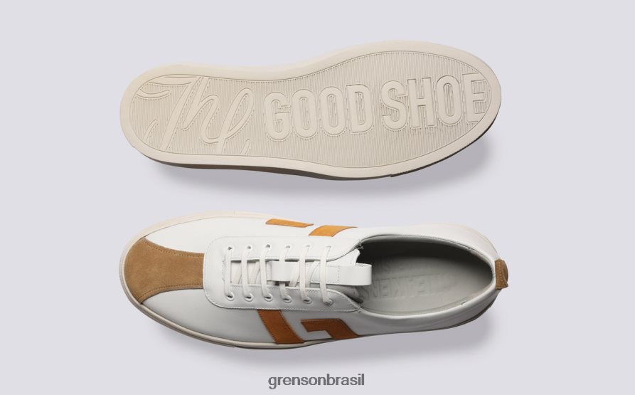 homens Grenson Branco amarelo tênis 67 tênis 04NFHP196