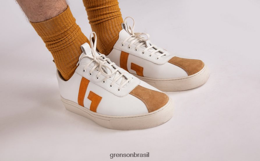 homens Grenson Branco amarelo tênis 67 tênis 04NFHP196