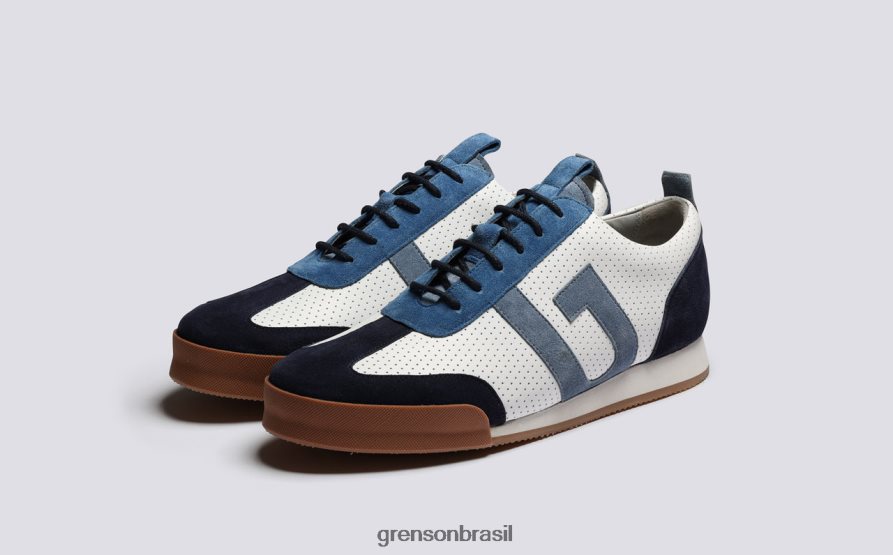 homens Grenson Branco azul tênis 51 tênis 04NFHP188