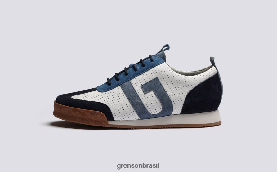homens Grenson Branco azul tênis 51 tênis 04NFHP188