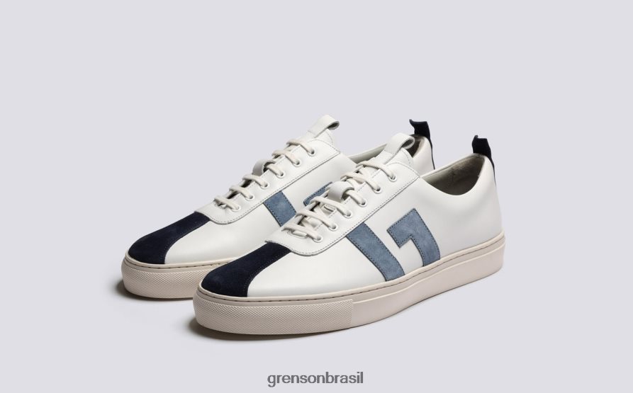 homens Grenson Branco azul tênis 67 tênis 04NFHP197