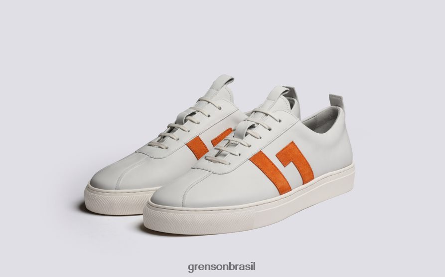 homens Grenson branco/laranja tênis 67 tênis 04NFHP198