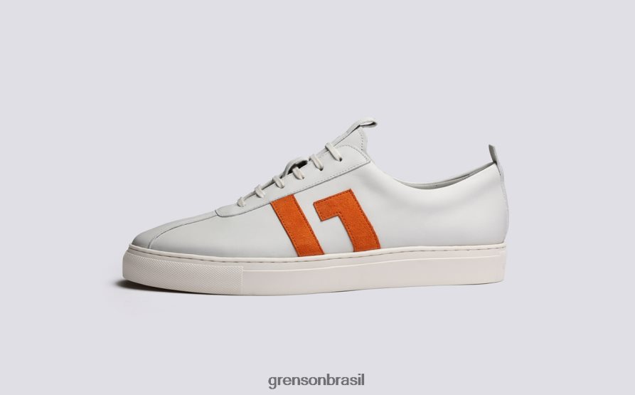 homens Grenson branco/laranja tênis 67 tênis 04NFHP198