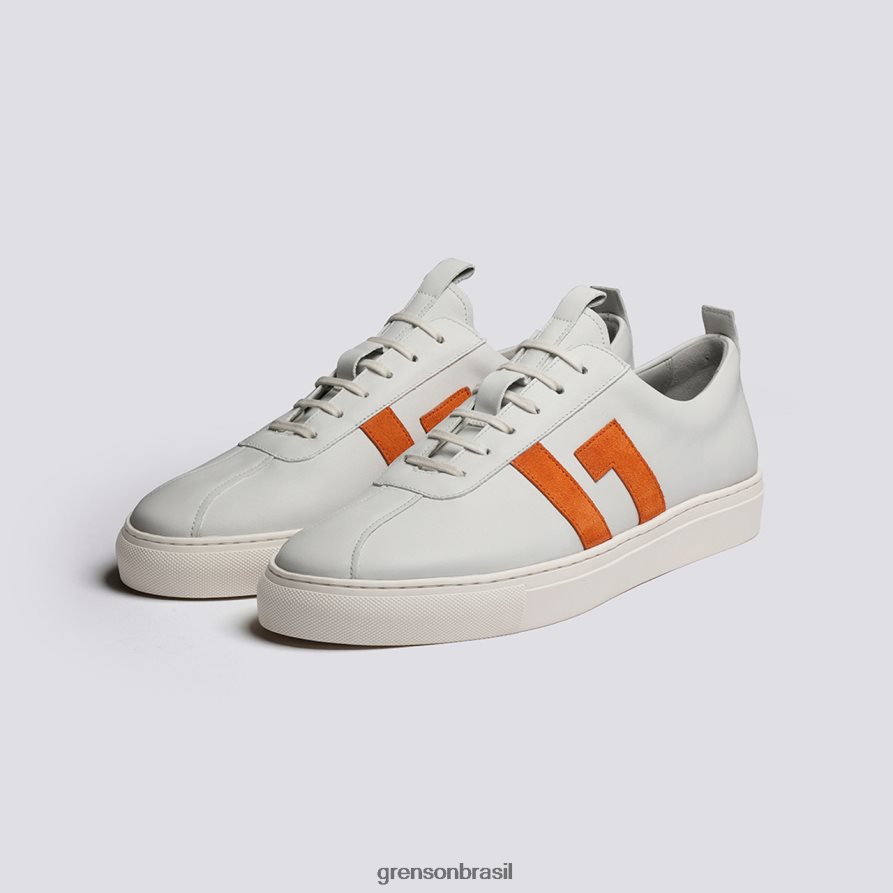homens Grenson branco/laranja tênis 67 tênis 04NFHP198