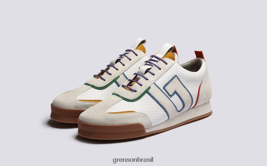 homens Grenson branco multi tênis 51+ tênis 04NFHP187