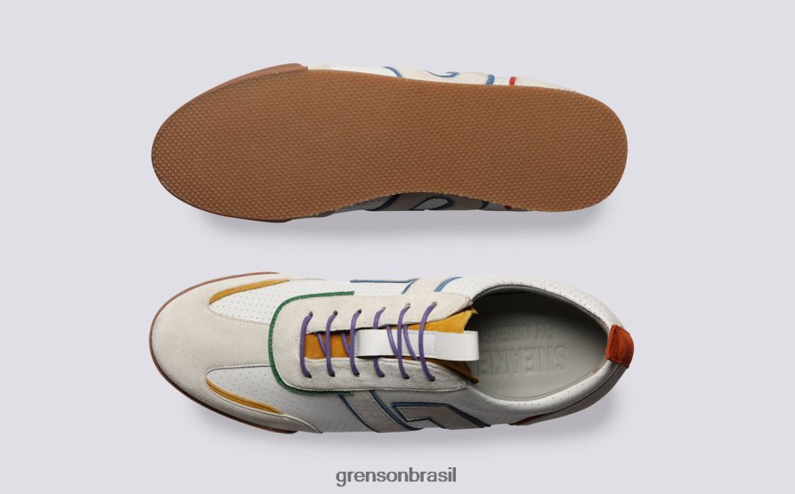 homens Grenson branco multi tênis 51+ tênis 04NFHP187