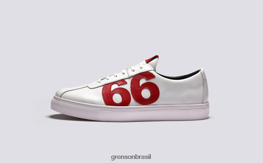 homens Grenson branco/vermelho i.e. '66' tênis 04NFHP168