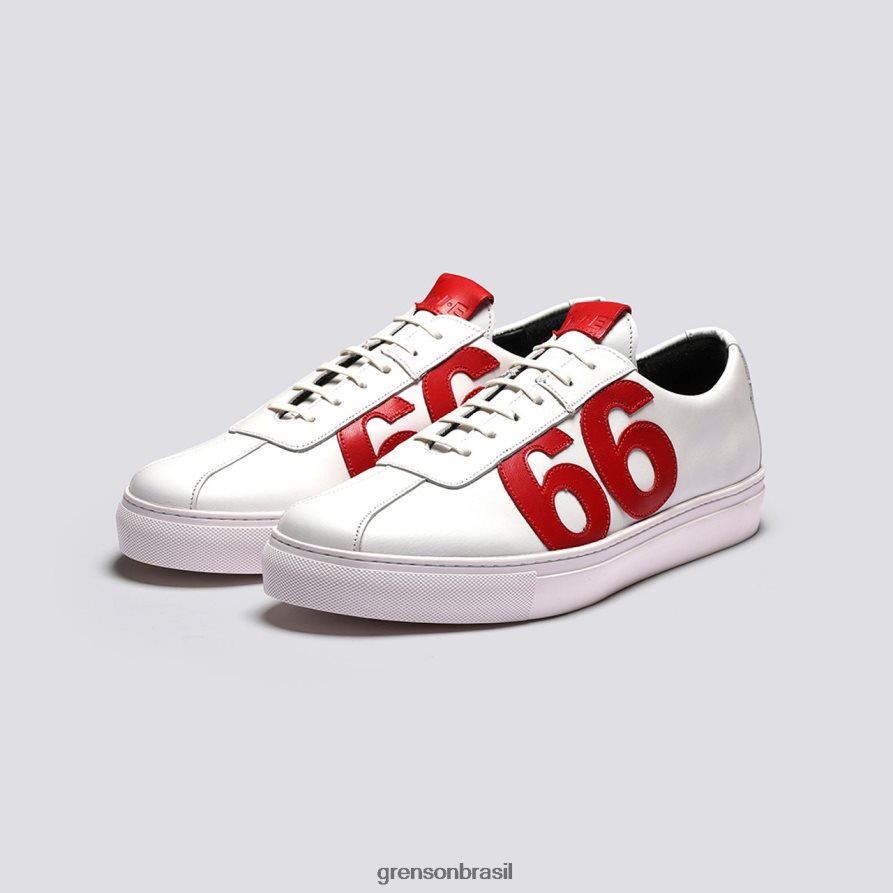 homens Grenson branco/vermelho i.e. '66' tênis 04NFHP168