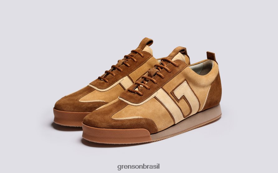 homens Grenson marrom/creme tênis 51+ tênis 04NFHP208