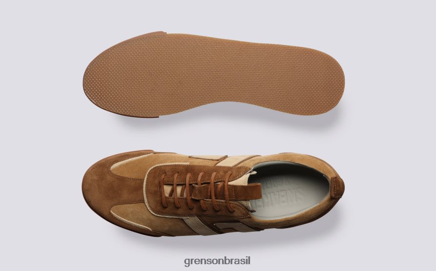 homens Grenson marrom/creme tênis 51+ tênis 04NFHP208