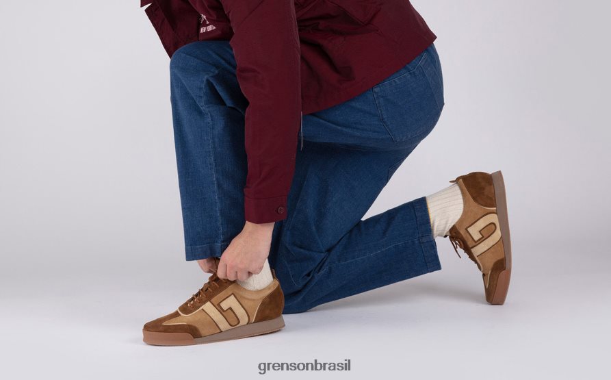 homens Grenson marrom/creme tênis 51+ tênis 04NFHP208