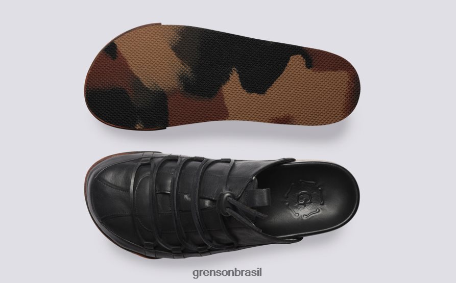 homens Grenson preto polido tênis 75 tênis 04NFHP203