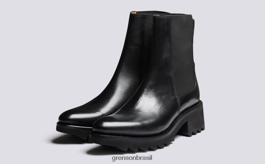 mulheres Grenson preto até botas 04NFHP288