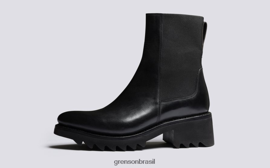mulheres Grenson preto até botas 04NFHP288