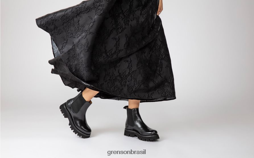 mulheres Grenson preto harlow botas 04NFHP269