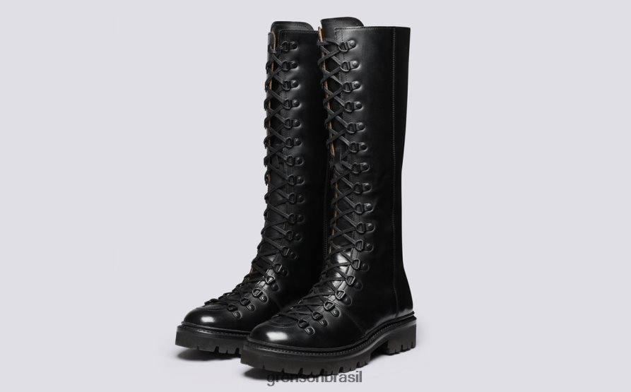 mulheres Grenson preto nanette na altura do joelho botas 04NFHP304