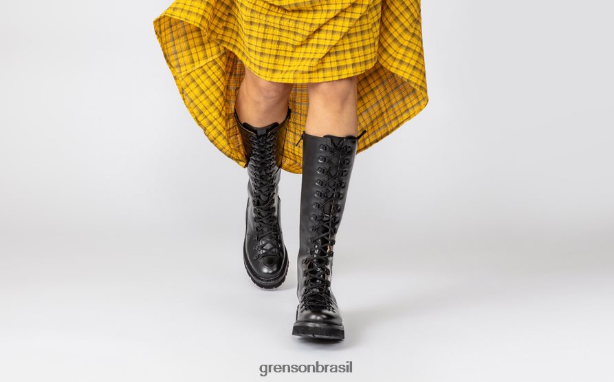 mulheres Grenson preto nanette na altura do joelho botas 04NFHP304
