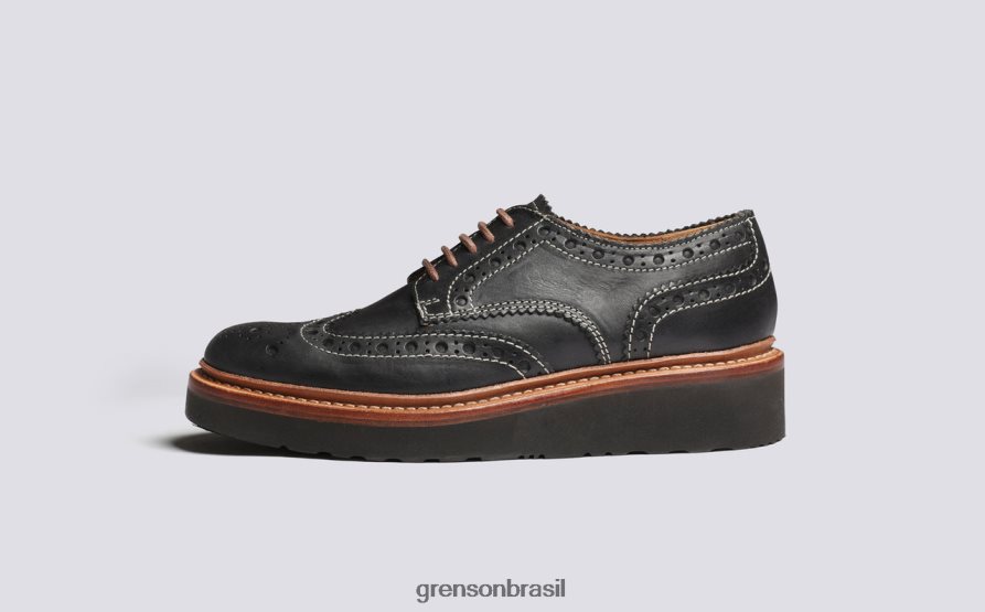 mulheres Grenson preto ava sapatos brogues 04NFHP331