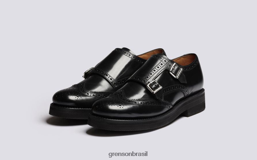 mulheres Grenson preto margot sapatos brogues 04NFHP333