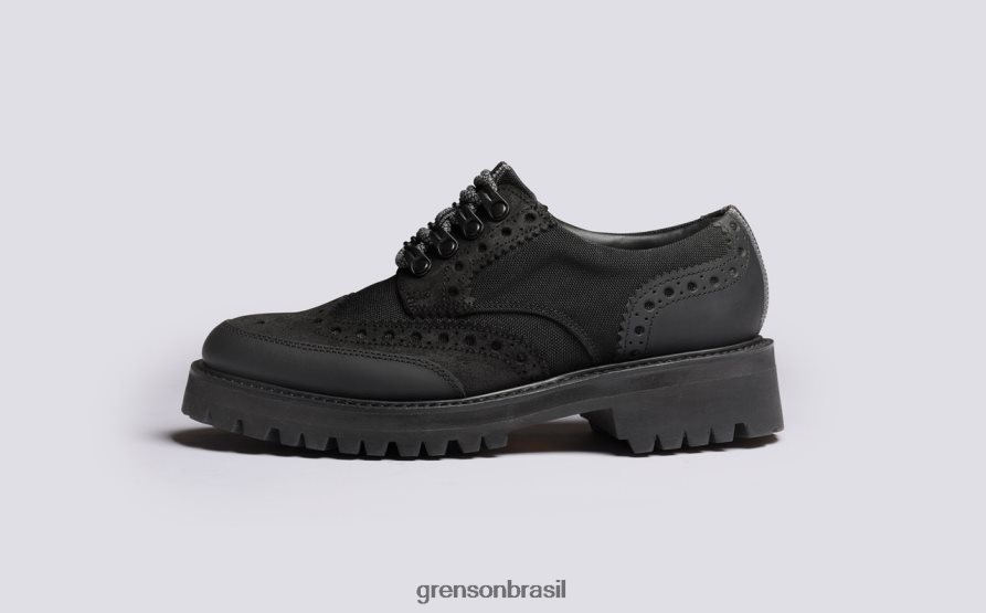 mulheres Grenson preto tecnologia ava sapatos brogues 04NFHP332