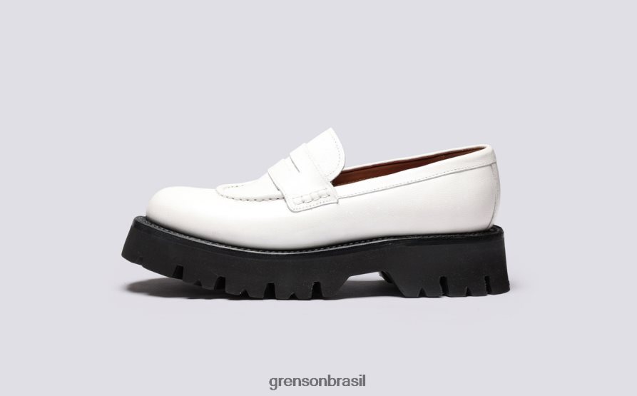 mulheres Grenson branco chapéu mocassins 04NFHP242