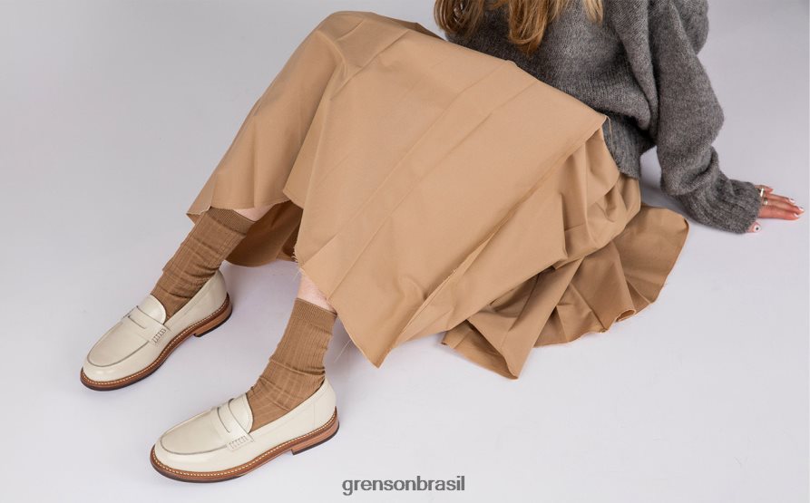 mulheres Grenson creme Lynn mocassins 04NFHP256