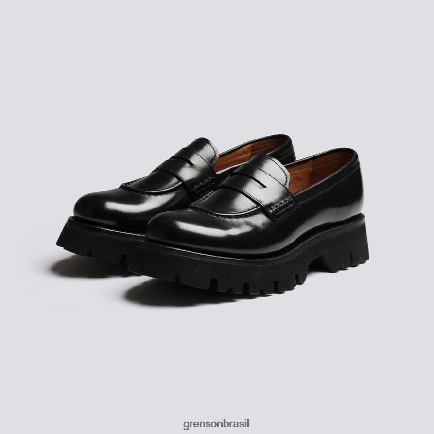 mulheres Grenson preto chapéu mocassins 04NFHP243