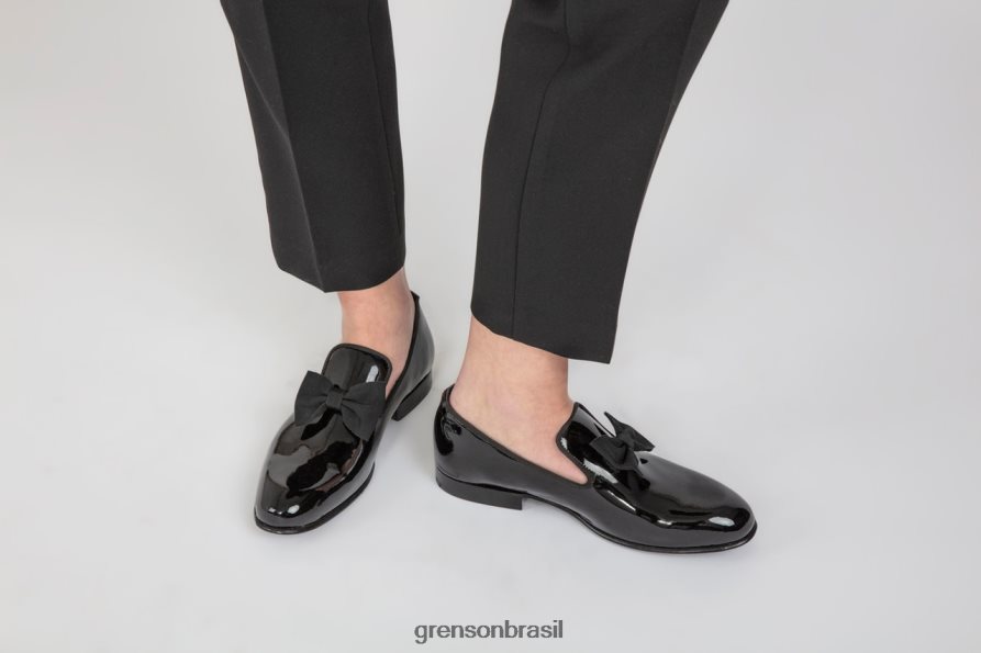 mulheres Grenson preto chinelo mocassins 04NFHP240