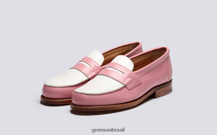 mulheres Grenson rosa/branco epsom mocassins 04NFHP235