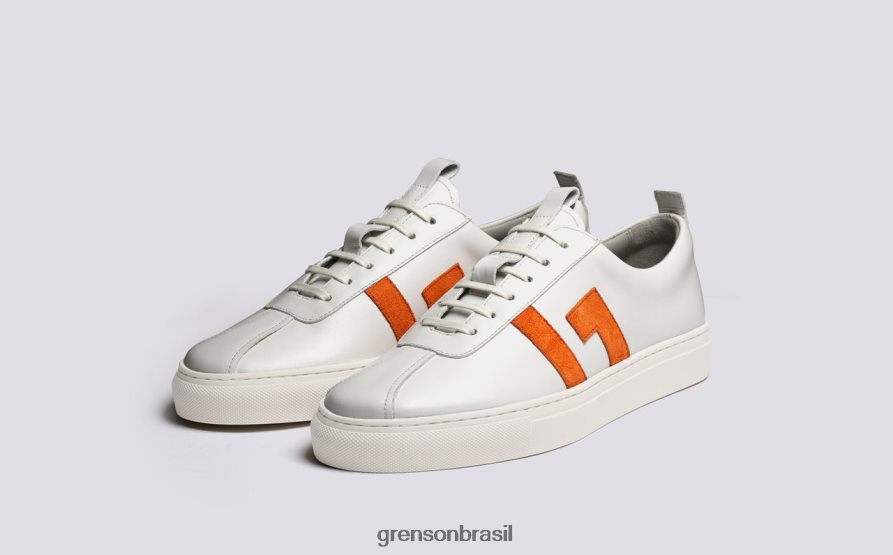 mulheres Grenson branco/laranja tênis 67 tênis 04NFHP353