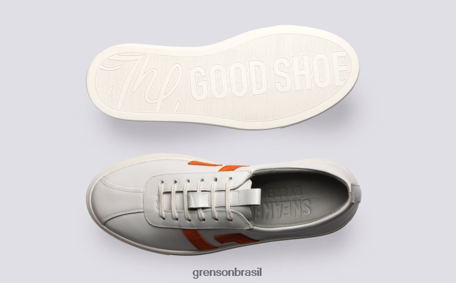 mulheres Grenson branco/laranja tênis 67 tênis 04NFHP353