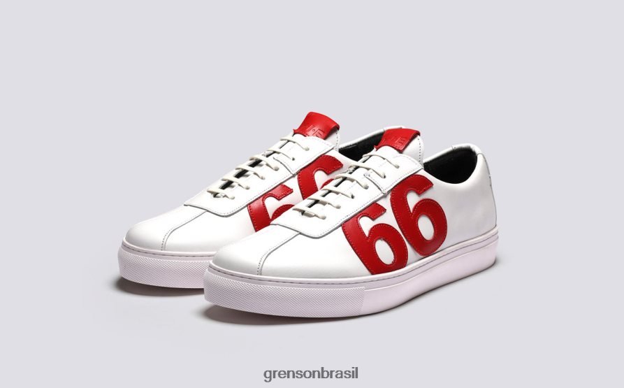 mulheres Grenson branco/vermelho i.e. '66' tênis 04NFHP336
