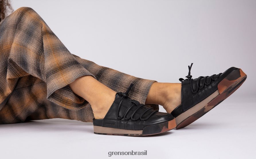 mulheres Grenson preto polido tênis 75 tênis 04NFHP358